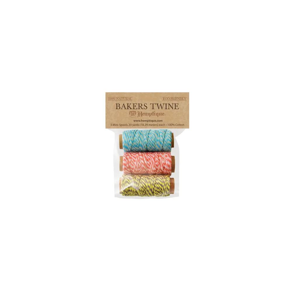 Twine/Thread/Cord, Cotton, Art & School, Hemptique, Cotton, Baker's Twine, Mini Spool, 3 pack, Hula Hoop, 718396